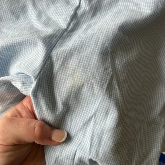 Petit Ami 6 month  blue gingham romper with Peter Pan collared shirt - Picture 5 of 8